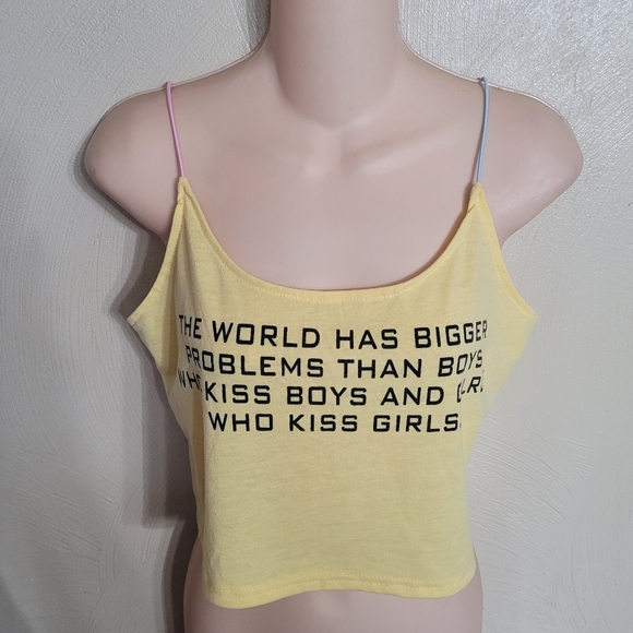Unbranded Slogan Print Crop Cami Top Size Women's Small - Picture 5 of 12